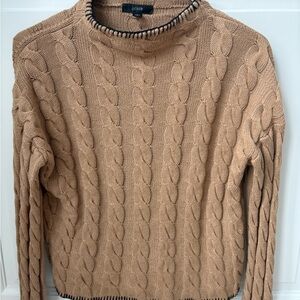 J. Crew Women's Camel Cable Knit Sweater